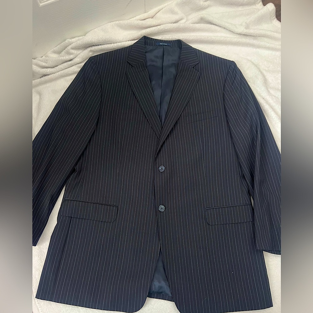 Versace Collection Sport Coat Mens XL  Navy Pinstripe